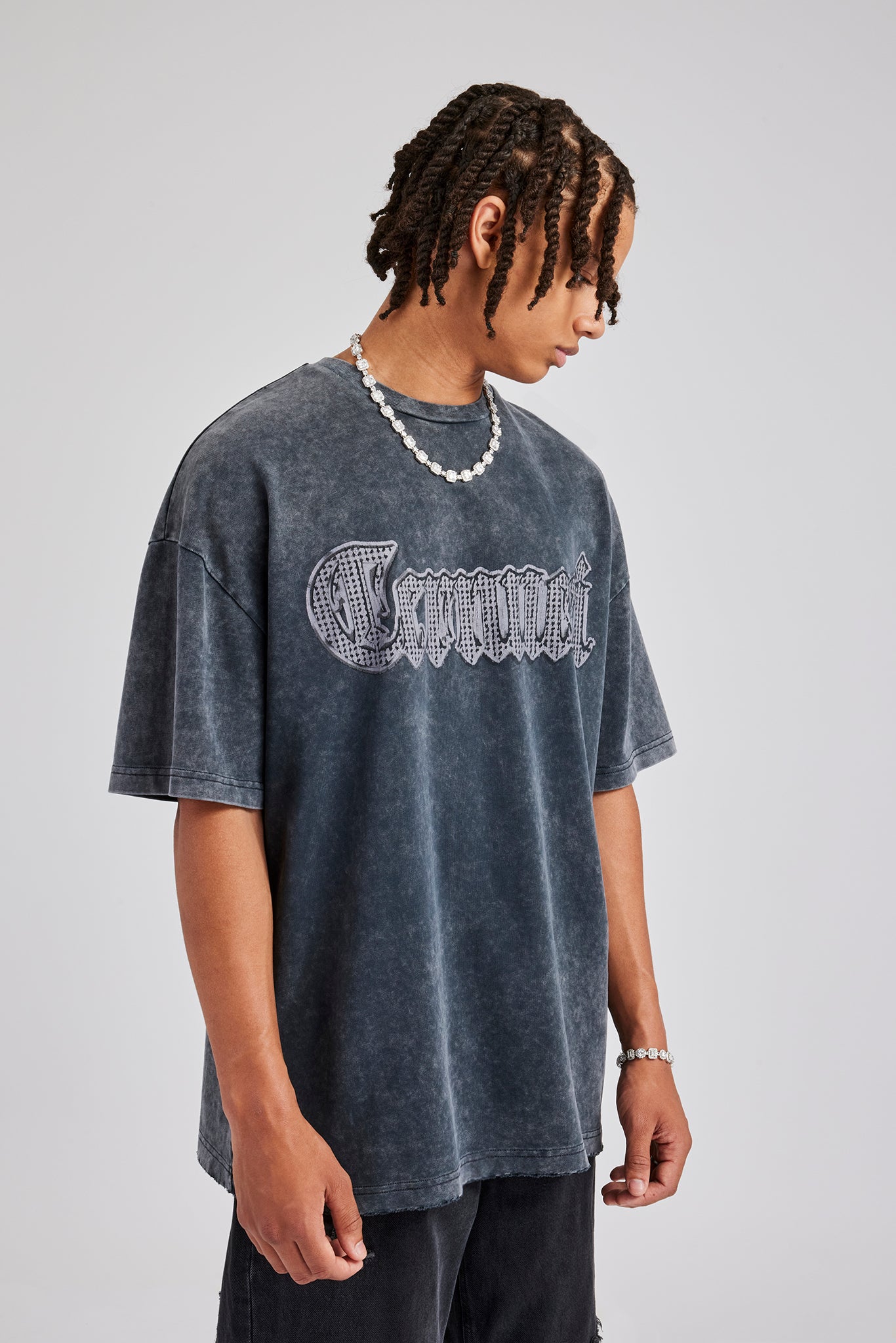 Acid Wash Cernucci Chrome Oversize-T-Shirt